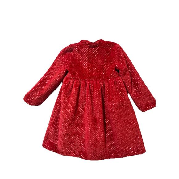 Blueberi Boulevard Red Faux Fur Sparkle Holiday Dress Coat Girls 6X - Picture 2 of 7